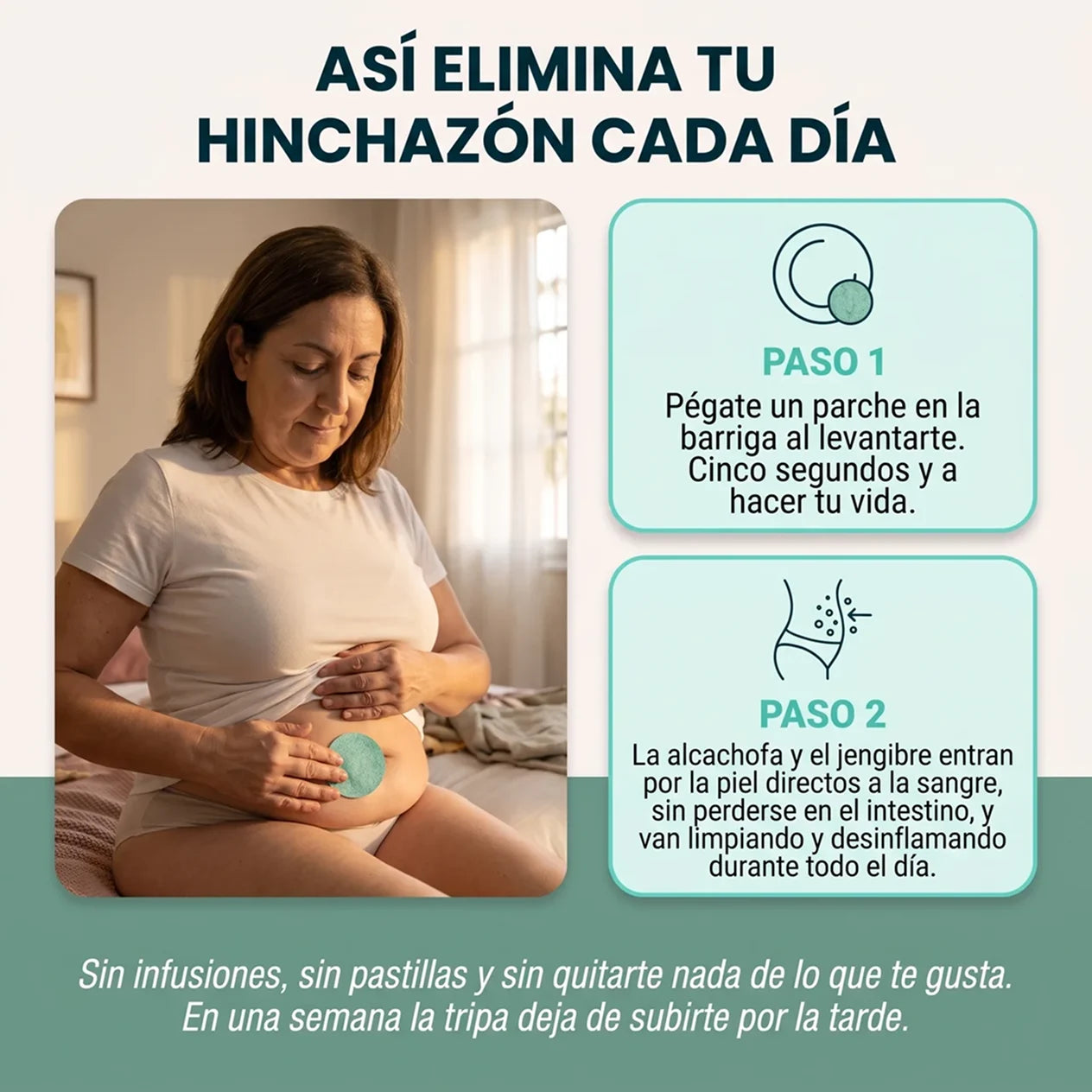Parche Transdérmico para Limpiar tu Cuerpo, Eliminar la Hinchazón y la Pesadez